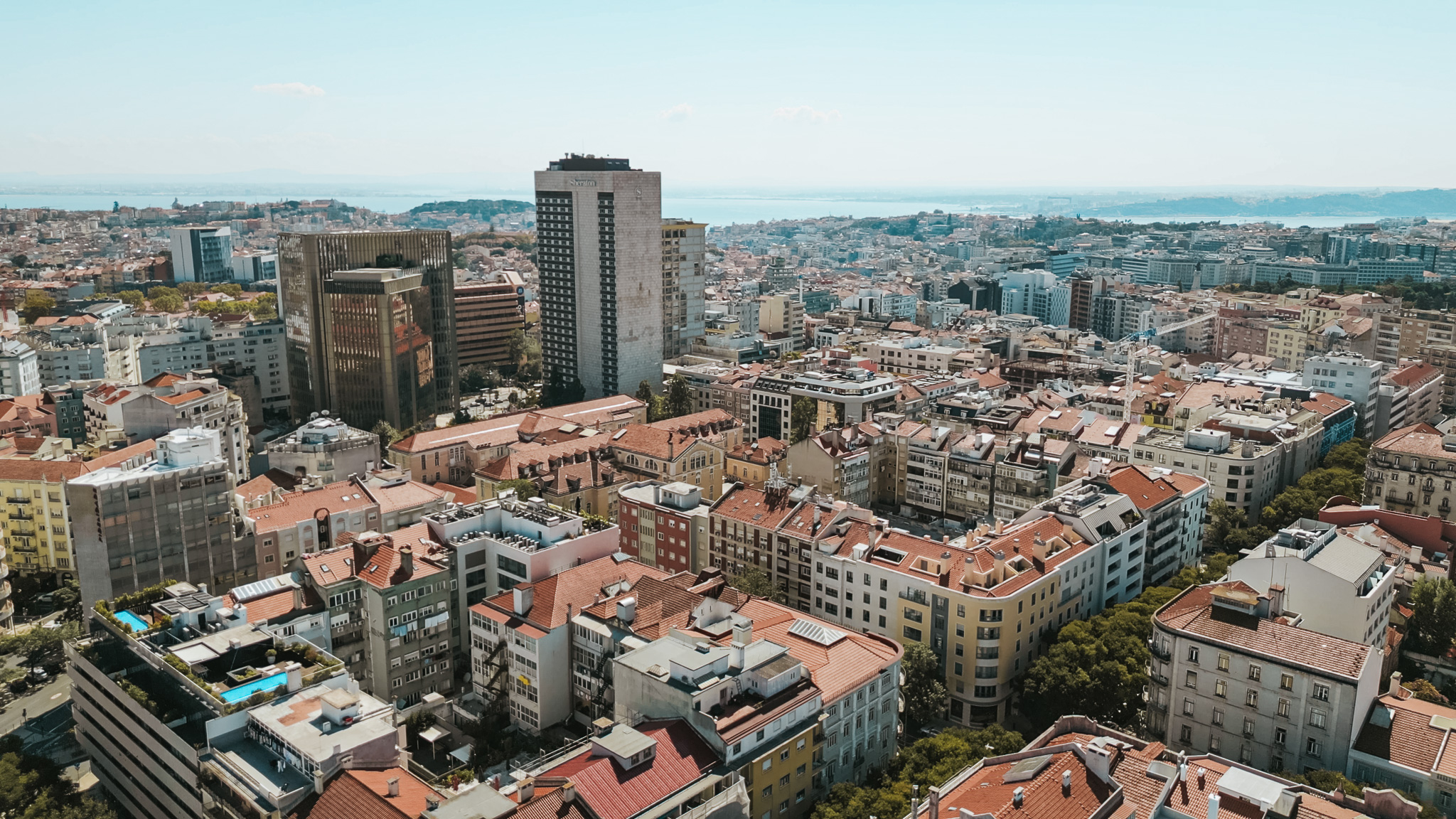 Vista aérea do Saldanha, em Lisboa